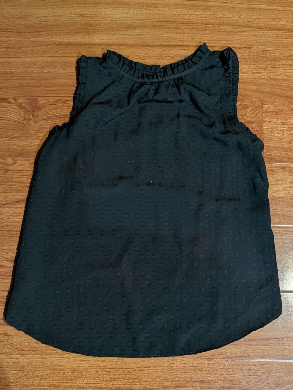 Dark Green Sleeveless Ruffle Neck Women's Top